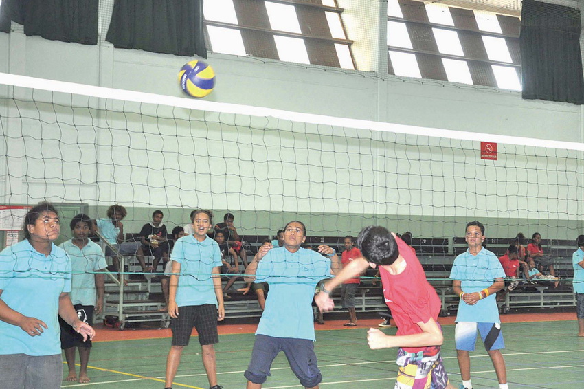 Le but de ces rencontres était de valoriser le travail effectué lors du premier cycle d’EPS de l’année, comme ici à l’occasion de ce match de volley-ball.