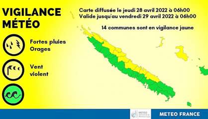 Météo : quatorze communes de l’Est et des Loyauté en vigilance jaunes