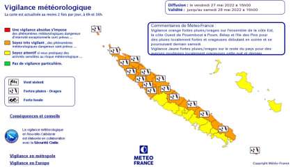 Dix-neuf communes en vigilance orange fortes pluies et orages ce vendredi soir