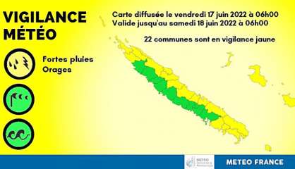 Météo : vingt-deux communes en vigilance jaune fortes pluies et orages