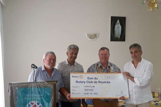 Le Rotary club de Nouméa offre 1 million de francs au Téléthon