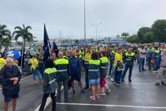 Les salariés de la SLN manifestent devant le gouvernement