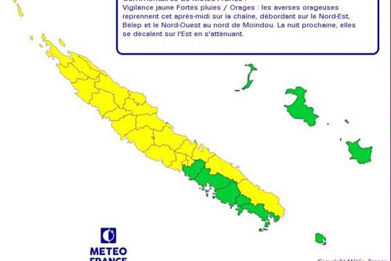 Vigilance jaune fortes pluies sur la quasi-totalité du pays ce dimanche