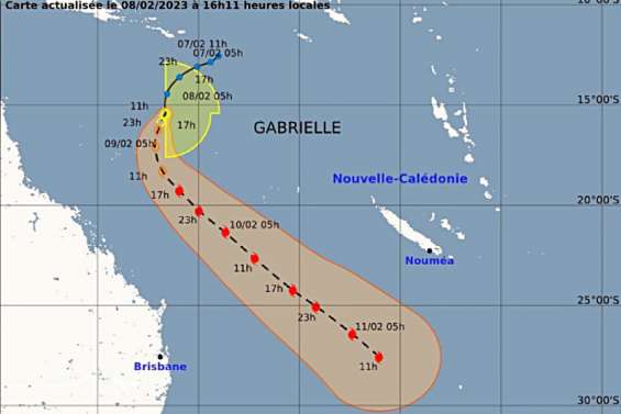 Le cyclone Gabrielle va toucher la Calédonie à partir de vendredi