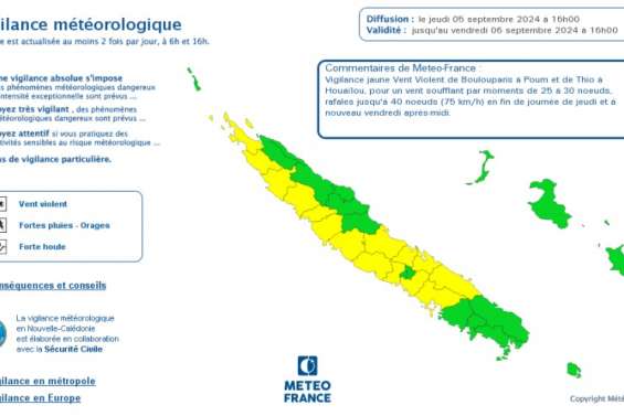 Quinze communes placées en vigilance jaune vent violent