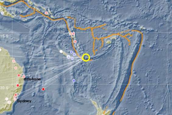 Séisme au sud-est des Iles Loyauté