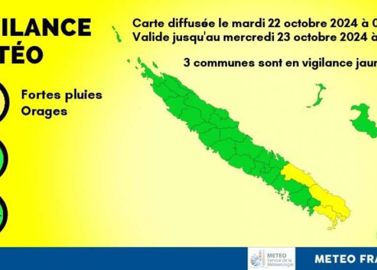 Le sud de la Grande Terre en vigilance jaune aux fortes pluies