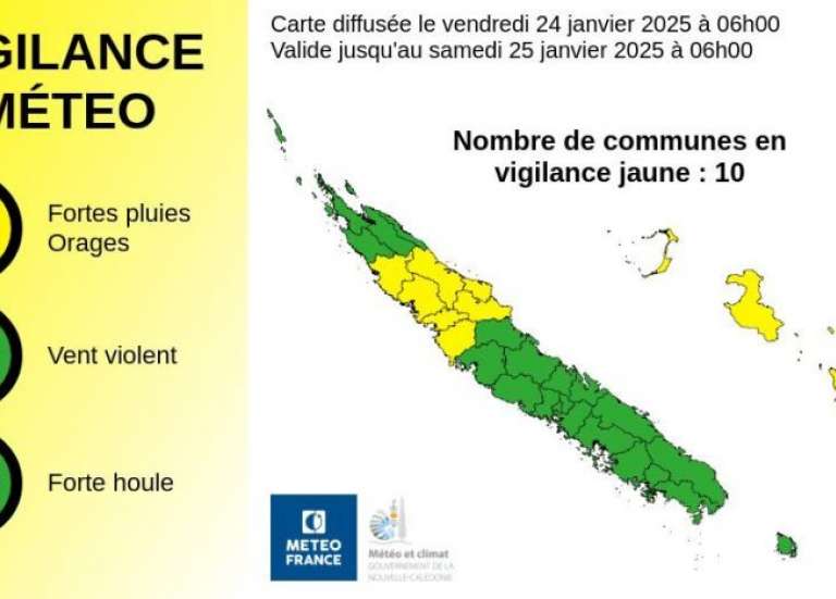 Dix communes placées en vigilance jaune aux fortes pluies