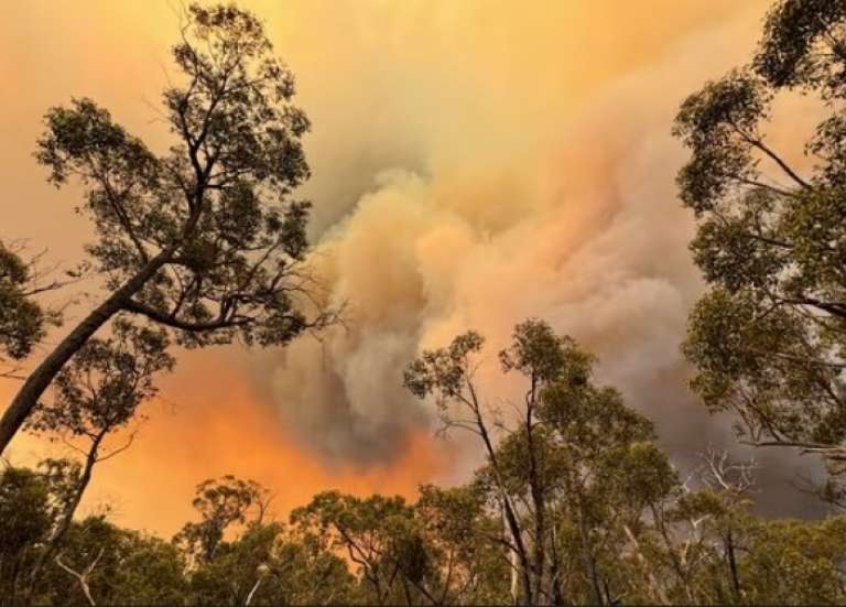 En Australie, un important feu de Brousse fait rage dans le Victoria et menace les habitants bloqués