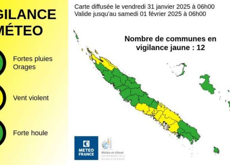 Douze communes sont placées en vigilance jaune aux vents violents